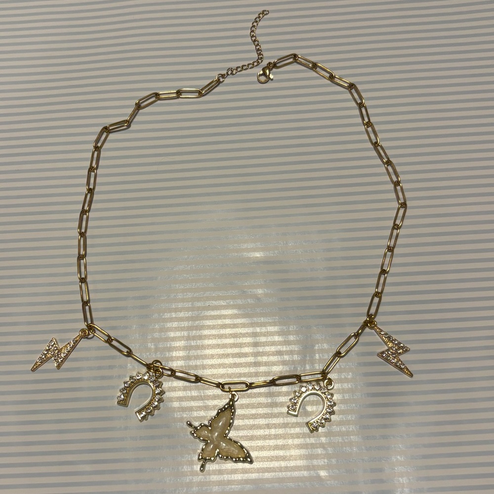 Gold Tone Charm Necklace No. 1